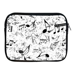 Black And White Music Notes Apple Ipad 2/3/4 Zipper Cases by SpinnyChairDesigns