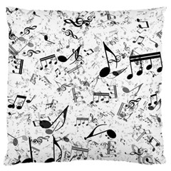 Black And White Music Notes Standard Flano Cushion Case (one Side) by SpinnyChairDesigns