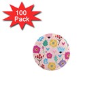 Tekstura-fon-tsvety-berries-flowers-pattern-seamless 1  Mini Magnets (100 pack)  Front