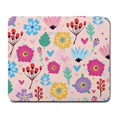 Tekstura-fon-tsvety-berries-flowers-pattern-seamless Large Mousepads by Sobalvarro