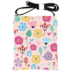 Tekstura-fon-tsvety-berries-flowers-pattern-seamless Shoulder Sling Bag by Sobalvarro