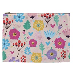 Tekstura-fon-tsvety-berries-flowers-pattern-seamless Cosmetic Bag (xxl)