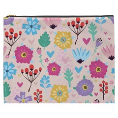 Tekstura-fon-tsvety-berries-flowers-pattern-seamless Cosmetic Bag (xxxl) by Sobalvarro