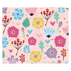 Tekstura-fon-tsvety-berries-flowers-pattern-seamless Double Sided Flano Blanket (small)  by Sobalvarro