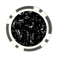Black And White Music Notes Poker Chip Card Guard (10 Pack) by SpinnyChairDesigns