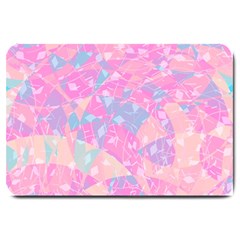 Pink Blue Peach Color Mosaic Large Doormat  by SpinnyChairDesigns