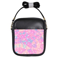 Pink Blue Peach Color Mosaic Girls Sling Bag by SpinnyChairDesigns