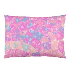 Pink Blue Peach Color Mosaic Pillow Case (Two Sides)