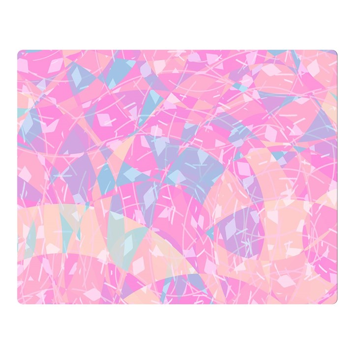 Pink Blue Peach Color Mosaic Double Sided Flano Blanket (Large) 