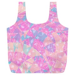 Pink Blue Peach Color Mosaic Full Print Recycle Bag (xxxl) by SpinnyChairDesigns