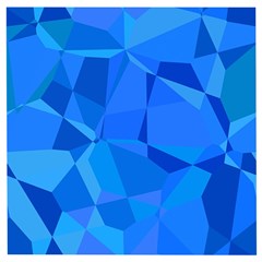 Electric Blue Geometric Pattern Wooden Puzzle Square by SpinnyChairDesigns