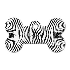 Zebra Print Stripes Dog Tag Bone (one Side) by SpinnyChairDesigns