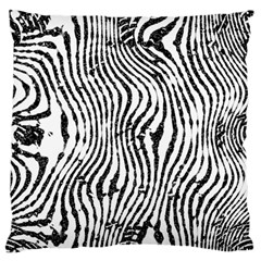 Zebra Print Stripes Large Flano Cushion Case (two Sides) by SpinnyChairDesigns