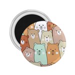 Colorful-baby-bear-cartoon-seamless-pattern 2.25  Magnets Front