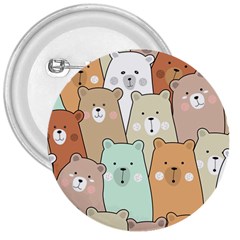 Colorful-baby-bear-cartoon-seamless-pattern 3  Buttons by Sobalvarro