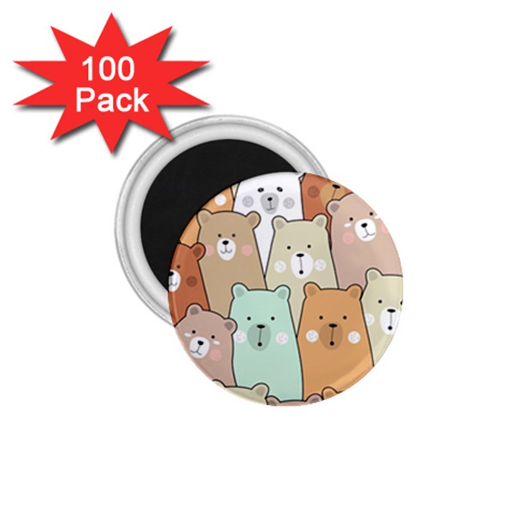 Colorful-baby-bear-cartoon-seamless-pattern 1.75  Magnets (100 pack) 
