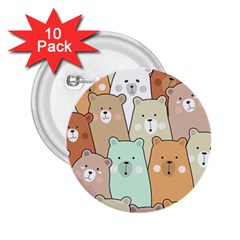 Colorful-baby-bear-cartoon-seamless-pattern 2.25  Buttons (10 pack) 