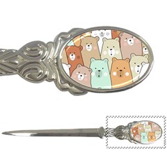 Colorful-baby-bear-cartoon-seamless-pattern Letter Opener by Sobalvarro