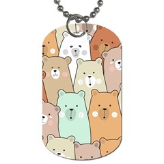 Colorful-baby-bear-cartoon-seamless-pattern Dog Tag (Two Sides)