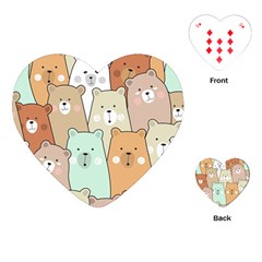 Colorful-baby-bear-cartoon-seamless-pattern Playing Cards Single Design (heart)
