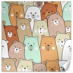 Colorful-baby-bear-cartoon-seamless-pattern Canvas 12  x 12 