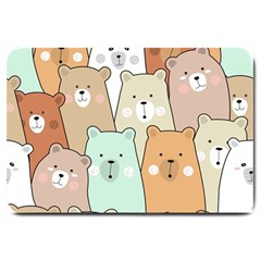 Colorful-baby-bear-cartoon-seamless-pattern Large Doormat 