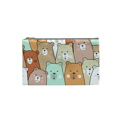 Colorful-baby-bear-cartoon-seamless-pattern Cosmetic Bag (Small)