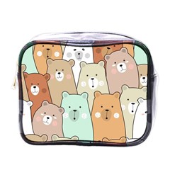 Colorful-baby-bear-cartoon-seamless-pattern Mini Toiletries Bag (One Side)