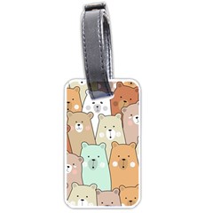 Colorful-baby-bear-cartoon-seamless-pattern Luggage Tag (two sides)