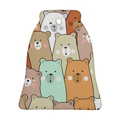 Colorful-baby-bear-cartoon-seamless-pattern Ornament (bell)
