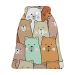 Colorful-baby-bear-cartoon-seamless-pattern Ornament (Bell) Front