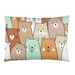 Colorful-baby-bear-cartoon-seamless-pattern Pillow Case (Two Sides)