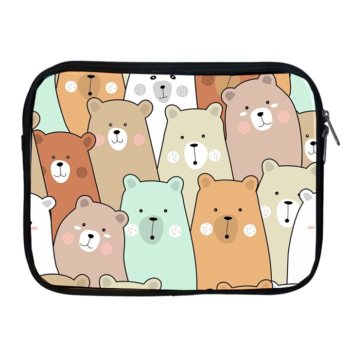 Colorful-baby-bear-cartoon-seamless-pattern Apple iPad 2/3/4 Zipper Cases