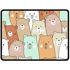 Colorful-baby-bear-cartoon-seamless-pattern Double Sided Fleece Blanket (Large) 