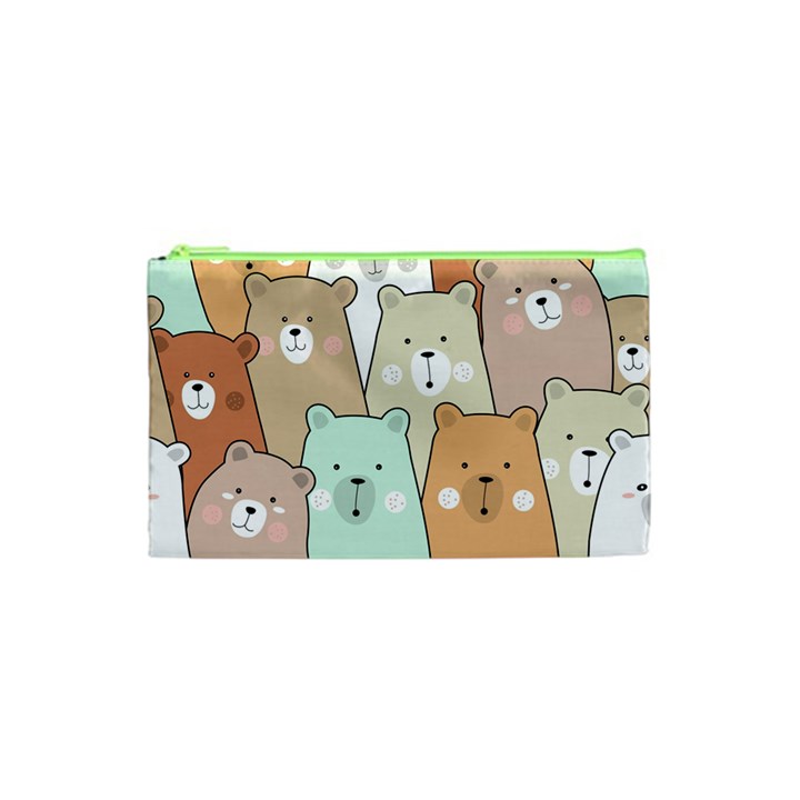 Colorful-baby-bear-cartoon-seamless-pattern Cosmetic Bag (XS)