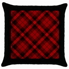 Red and Black Plaid Stripes Throw Pillow Case (Black)