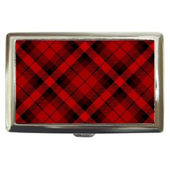 Red and Black Plaid Stripes Cigarette Money Case