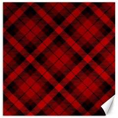 Red and Black Plaid Stripes Canvas 12  x 12 