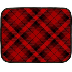 Red and Black Plaid Stripes Double Sided Fleece Blanket (Mini) 