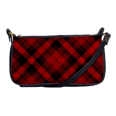 Red and Black Plaid Stripes Shoulder Clutch Bag