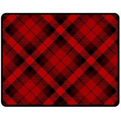 Red and Black Plaid Stripes Fleece Blanket (Medium) 