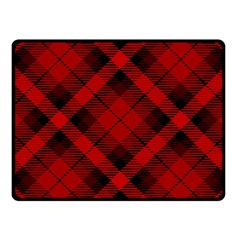 Red and Black Plaid Stripes Fleece Blanket (Small)