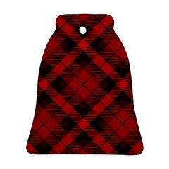 Red and Black Plaid Stripes Ornament (Bell)