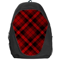 Red and Black Plaid Stripes Backpack Bag