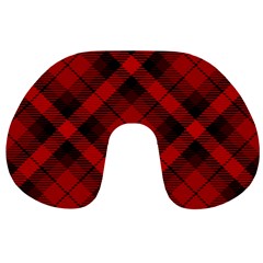 Red and Black Plaid Stripes Travel Neck Pillow