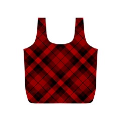 Red and Black Plaid Stripes Full Print Recycle Bag (S)