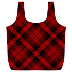 Red and Black Plaid Stripes Full Print Recycle Bag (XL)