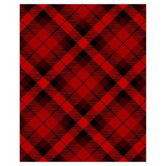 Red and Black Plaid Stripes Drawstring Bag (Small)