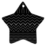 Black and White Minimalist Stripes  Star Ornament (Two Sides) Front