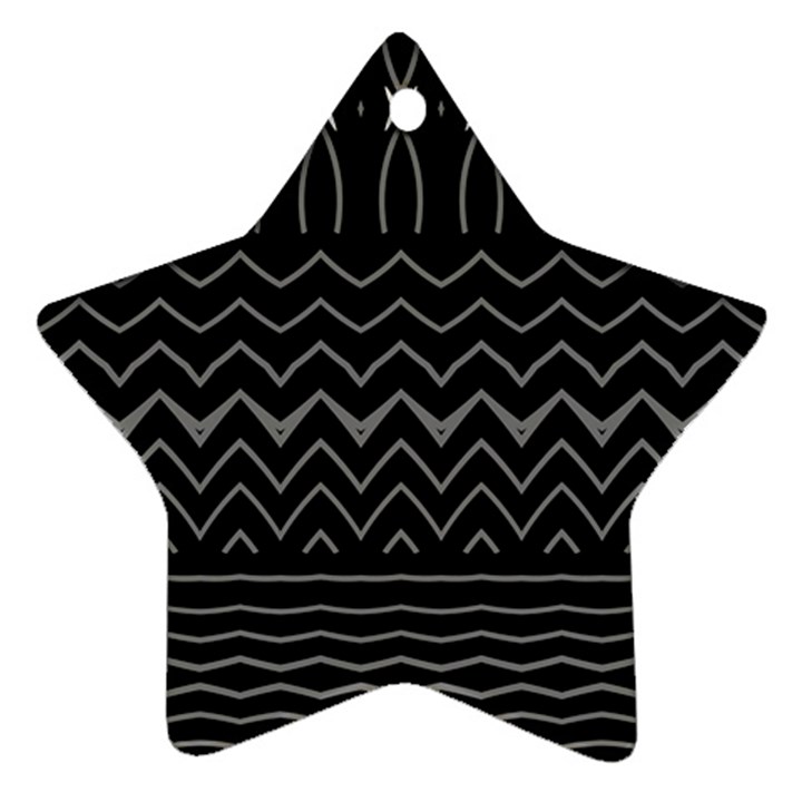 Black and White Minimalist Stripes  Star Ornament (Two Sides)